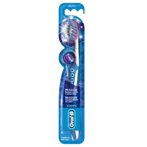 Oral-B 3D White Luxe Pro Flex Weiche Zahnbürste für sanfte Aufhellung