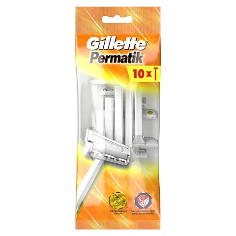 Gillette جيليت بيرماتيك 1 ماكينة حلاقة للاستعمال مرة واحدة، 10 عبوات