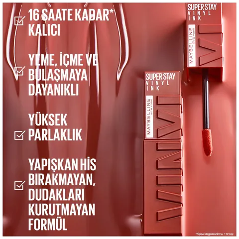Maybelline New York Super Stay Vinyl Ink Liquid Shiny Lipstick - 120 punchy