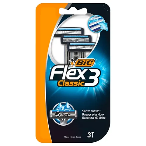 Bic مجموعة شفرات حلاقة بيك فليكس 3 الكلاسيكية ذات الثلاث شفرات