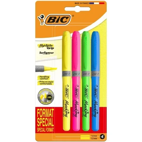 BIC Brite Liner Grip Textmarker 4er-Pack