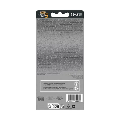 Bic Flex5 hybrid 5 blade 1 handle + 2 cartridge Razor