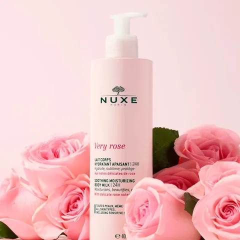Nuxe Very Rose Körpermilch | Beruhigend &amp; Feuchtigkeitsspendend 400ml