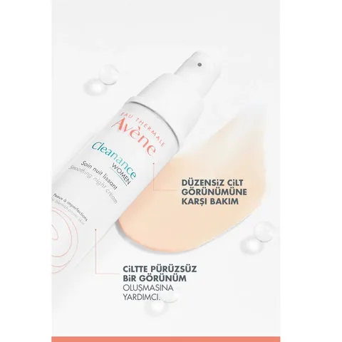 Eau Thermale Avene كريم أفين كلينانس للعناية الليلية للنساء للبشرة غير المتساوية 30 مل