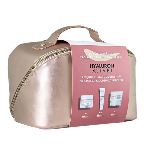 Avene Hyaluron B3 Anti-Aging Pflege Set mit Tasche für Strahlkraft