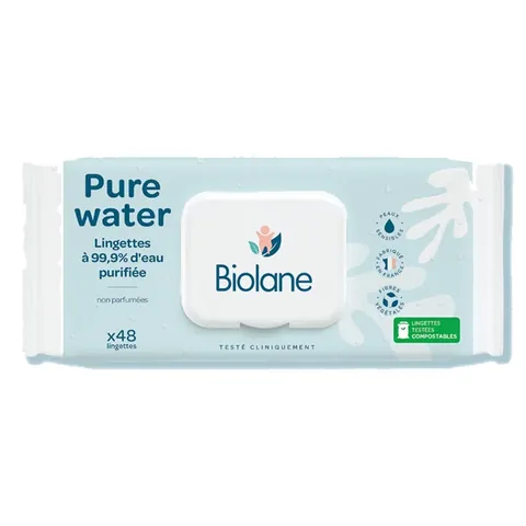 Влажные салфетки Biolane Pure Water 48 штук