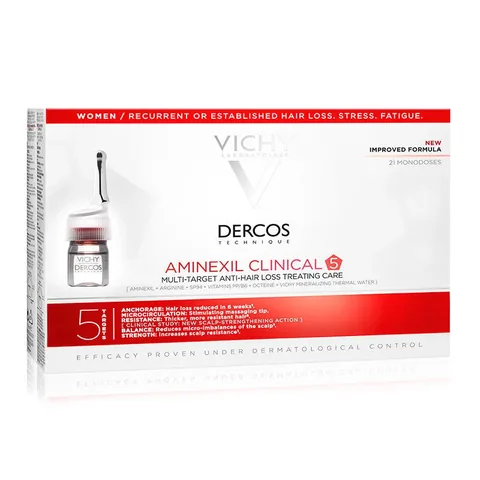 Vichy Dercos Aminexil Clinical 5 21x6ml - Anti-Hair Loss Serum for Women