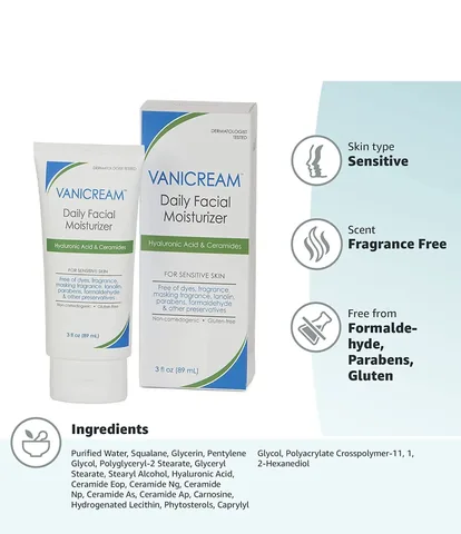 مرطب وجه يومي للبشرة الحساسة 89 مل من فانيكريم Vanicream