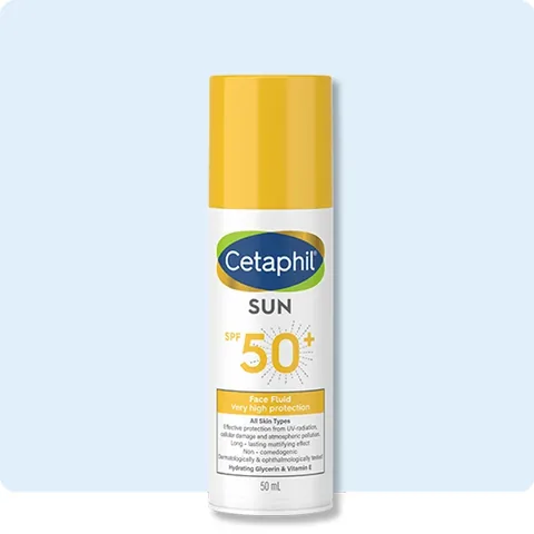 Цетафил Жидкий Солнцезащитный Крем для Лица SPF 50 - Светлый Средний - 50 мл