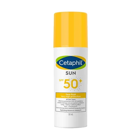 Cetaphil واقي شمس سائل للوجه بحماية 50 ملون من سيتافيل لايت ميديم 50 مل