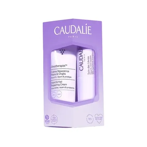 Caudalie مجموعة العناية باليدين والشفاه فينوثيرابيست من كودالي مع فوائد ترطيب