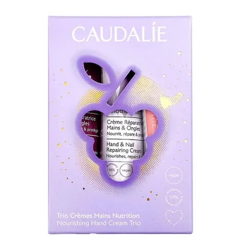 Caudalie مجموعة كريمات كودالي الثلاثية المغذية لليدين مرطبة وملطفة
