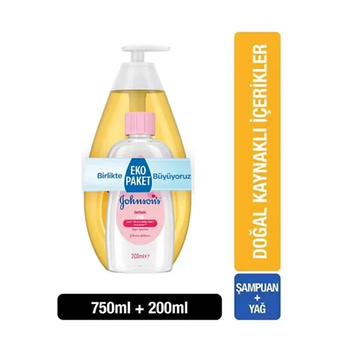 Johnsons Baby Shampoo 750 ml + Baby Oil 200 ml