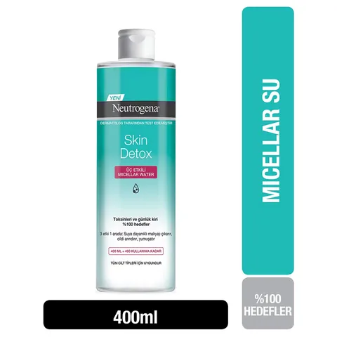 Neutrogena ماء ميسيلار ثلاثي المفعول من نيتروجينا سكين ديتوكس، 400 مل