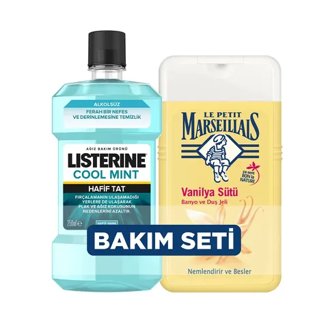 Listerine Cool Mint Oral Care Product 250 ml + Le Petit Marseiliais Shower Gel 250 ml