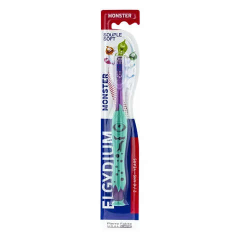 Pierre Fabre Oral Care فرشاة أسنان إلجيديوم مونستر للعناية بالفم من بيير فابر للأطفال من عمر سنتين إلى ست سنوات