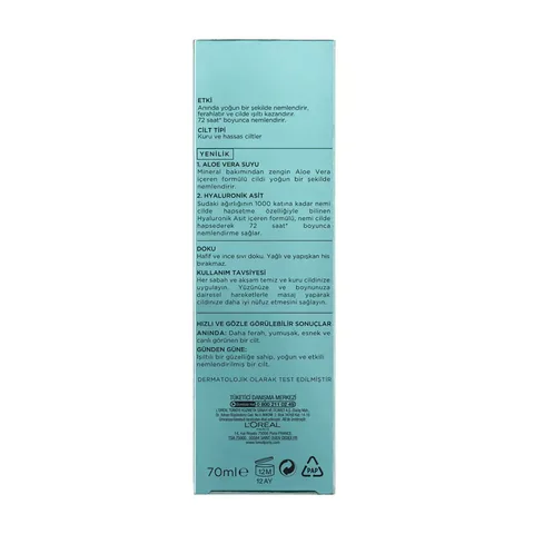 Loreal Paris Moisture Therapy Aloe Vera Water 70ml - Dry and Sensitive Skin
