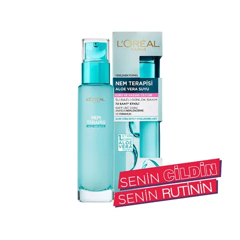 Loreal Paris Moisture Therapy Aloe Vera Water 70ml - Dry and Sensitive Skin