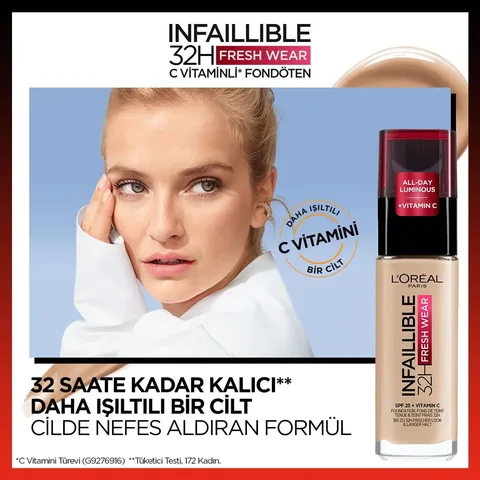 L'Oréal Paris Infaillible 32 h Fresh Wear Vitamin C Foundation 145 beige Rose