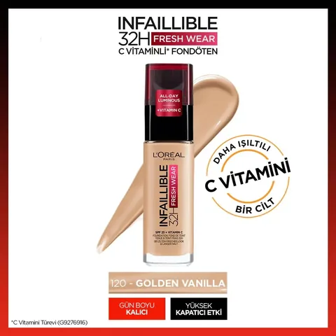 L'Oréal Paris Infaillible 32 h Fresh Wear Vitamin C Foundation 120 golden Vanilla