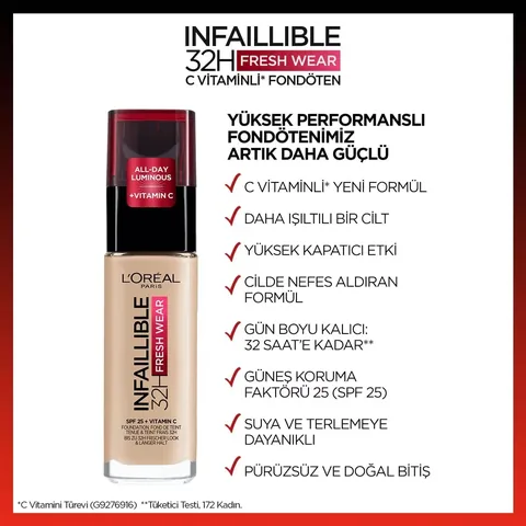 L'Oréal Paris Infaillible 32 h Fresh Wear Vitamin C Foundation 140 golden Beige