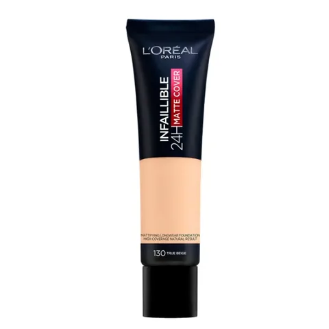 L'Oreal Paris كريم أساس لوريال باريس إنفاليبل عالي التغطية 24 ساعة مات كوفر 130 بيج حقيقي 30 مل