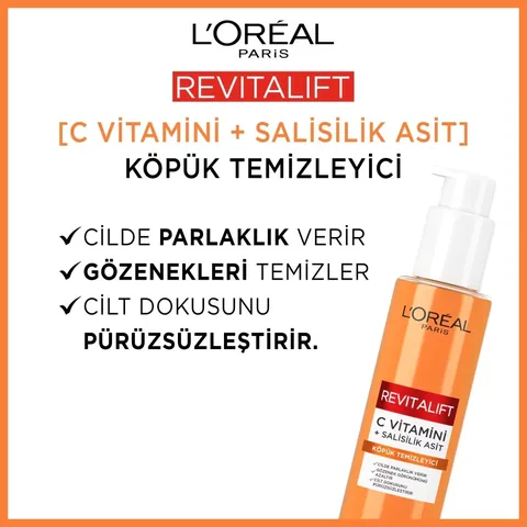 Loreal Paris Revitalift Vitamin C Salicylic Acid Brightening Cleansing Gel 150 ml