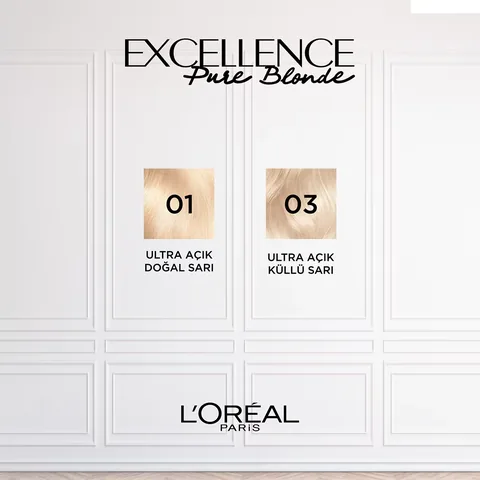 L'Oreal Paris صبغة شعر لوريال باريس إكسلنس بيور بلوند، أشقر رمادي فاتح للغاية 03، قطعة واحدة