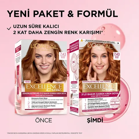 L'Oreal Paris صبغة شعر لوريال باريس إكسلنس سلطان نحاسية 7.43