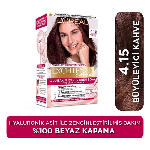 L'Oreal Paris لوريال باريس صبغة شعر إكسيلانس كريم من لوريال باريس بني جذاب 4.15 قطعة واحدة