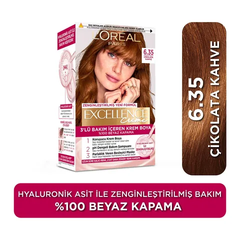 L'Oreal Paris صبغة شعر لوريال باريس إكسلنس كريم 6.35 بني شوكولاتة