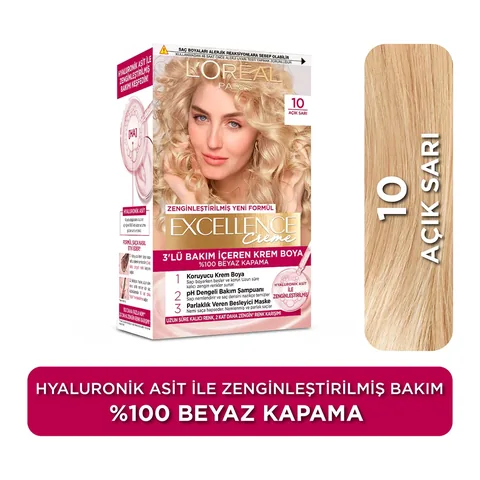 L'Oreal Paris صبغة شعر لوريال باريس إكسلنس كريم 10 أشقر فاتح