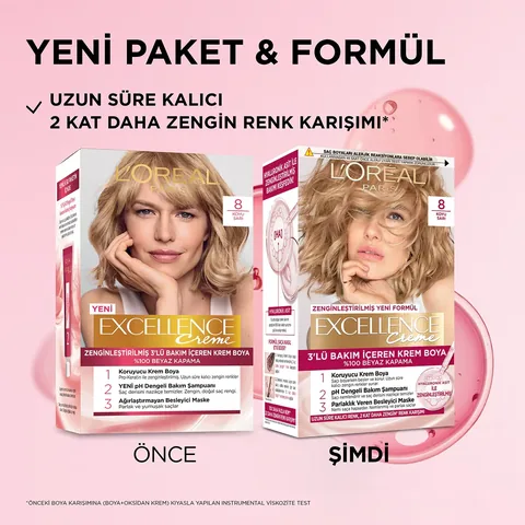 L'Oreal Paris صبغة شعر لوريال باريس إكسلنس كريم 8 أشقر غامق