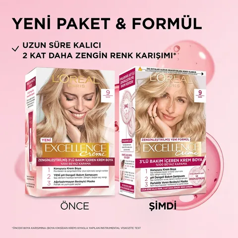 L'Oreal Paris صبغة شعر لوريال باريس إكسلنس كريم 9 أشقر