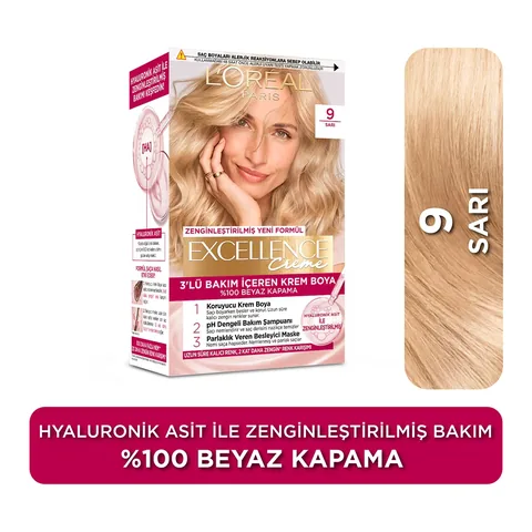 L'Oreal Paris صبغة شعر لوريال باريس إكسلنس كريم 9 أشقر