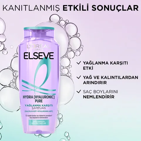 Elseve Hydra Hyaluronic Pure Anti-Oiliness Purifying Shampoo 300 ml