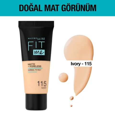 Maybelline New York Fit Me Mat And Pore Foundation No: 115 ivory