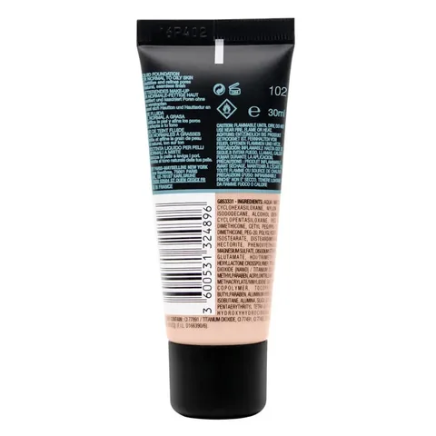 Maybelline كريم أساس مايبيلين فيت مي مات+بورليس 102 عاجي فاتح 30 مل