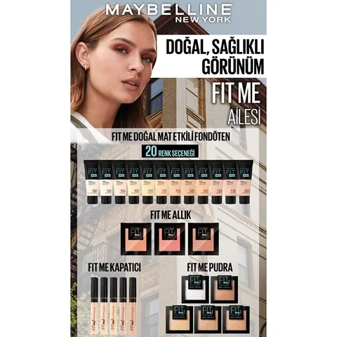 Maybelline كريم أساس فيت مي مات+بورليس من مايبيلين نيويورك، 118 بيج