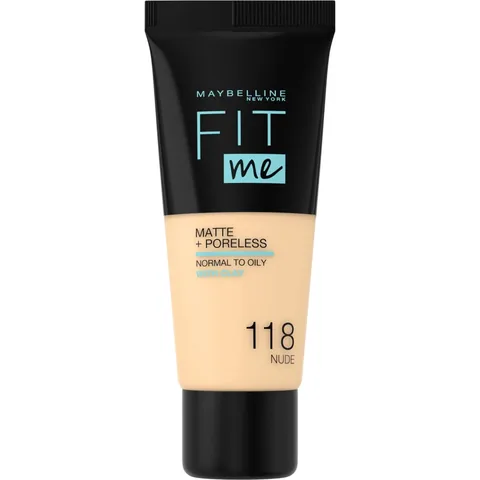 Maybelline كريم أساس فيت مي مات+بورليس من مايبيلين نيويورك، 118 بيج