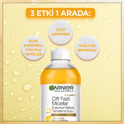 Garnier غارنييه مزيل المكياج ميسيلار ثنائي المرحلة ماء 400 مل أصفر