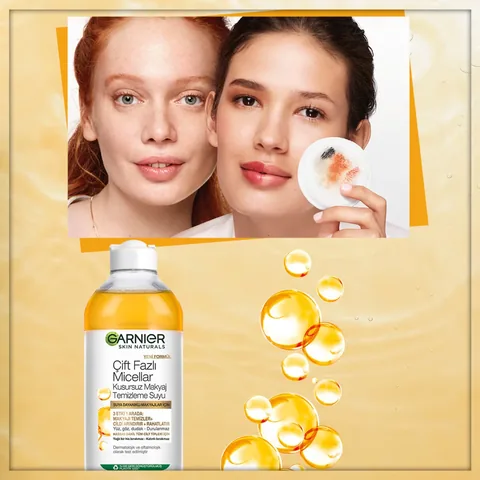 Garnier غارنييه مزيل المكياج ميسيلار ثنائي المرحلة ماء 400 مل أصفر