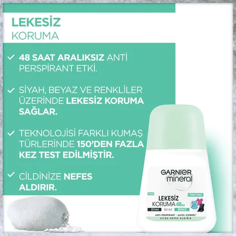 Garnier Mineral Lekesiz Koruma Ferah Koku Anti Perspirant Roll on 50ml