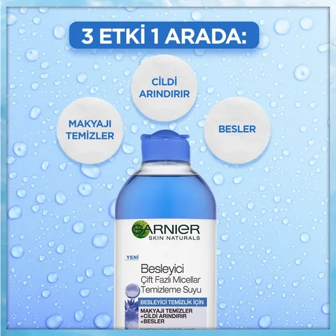 Garnier غارنييه مزيل المكياج ميسيلار ثنائي المرحلة ماء 400 مل أزرق