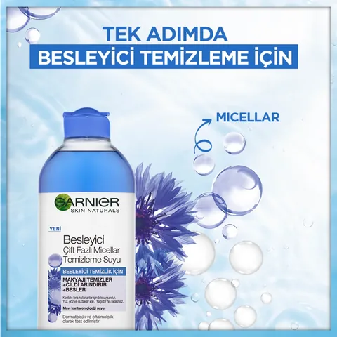 Garnier غارنييه مزيل المكياج ميسيلار ثنائي المرحلة ماء 400 مل أزرق
