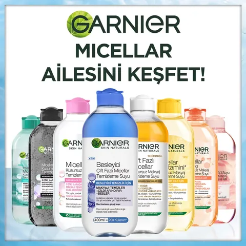 Garnier غارنييه مزيل المكياج ميسيلار ثنائي المرحلة ماء 400 مل أزرق