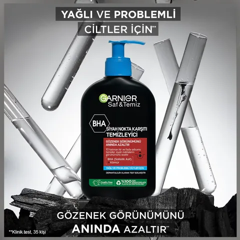 Garnier منظف ​​غارنييه بيور آند كلين المضاد للرؤوس السوداء بحمض بيتا هيدروكسي 250 مل