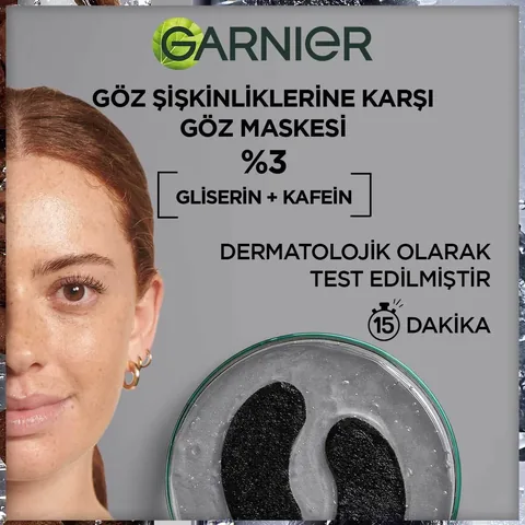 Маска для глаз Garnier бумажная с углем и кофеином против отечности 1 шт.