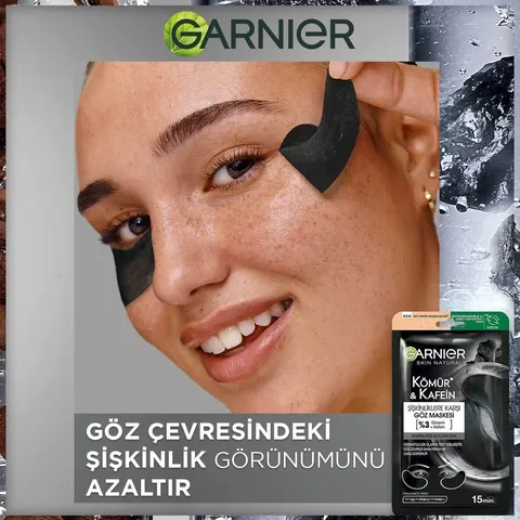 Маска для глаз Garnier бумажная с углем и кофеином против отечности 1 шт.