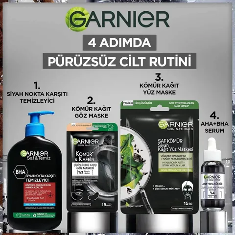 Маска для глаз Garnier бумажная с углем и кофеином против отечности 1 шт.